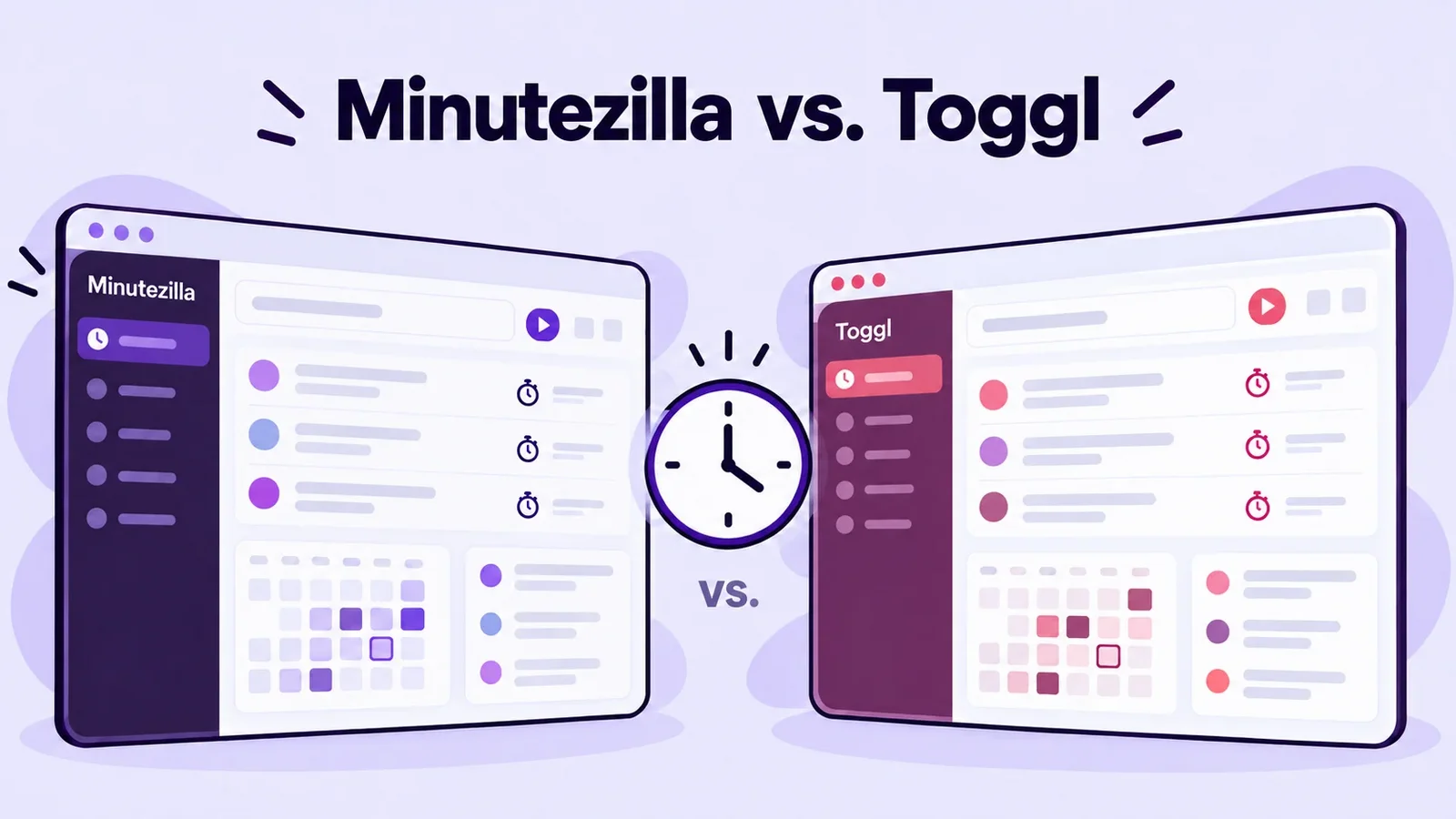 Illustration: Minutezilla und Toggl im Vergleich